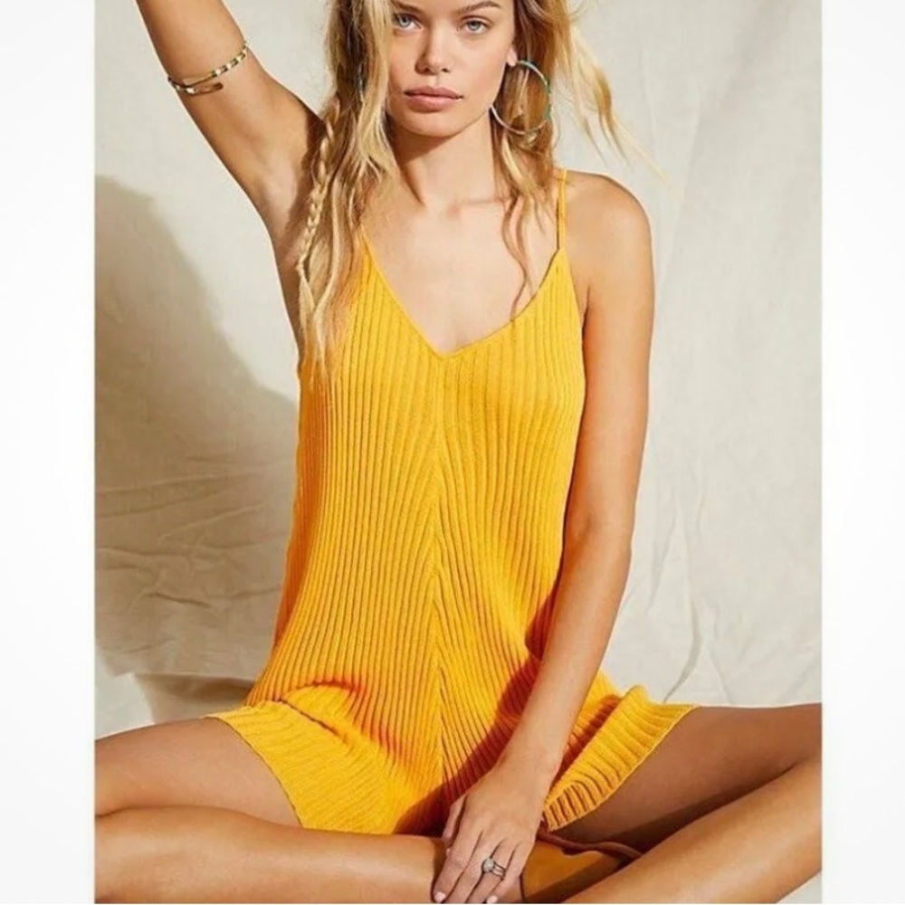 Free People Beach Orange Nola Romper Size M